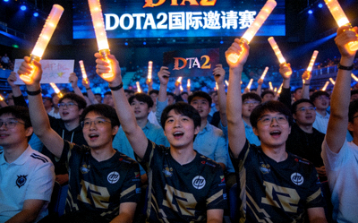 电竞比赛现场观众欢呼新闻图片 - DOTA2国际邀请赛